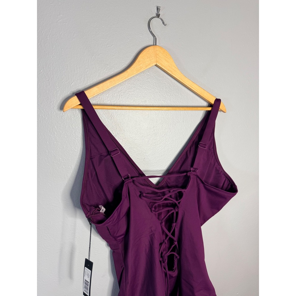 Ta3 Plungey Aubergine One Piece Swim 3XL X-Long NWT - Picture 4 of 7